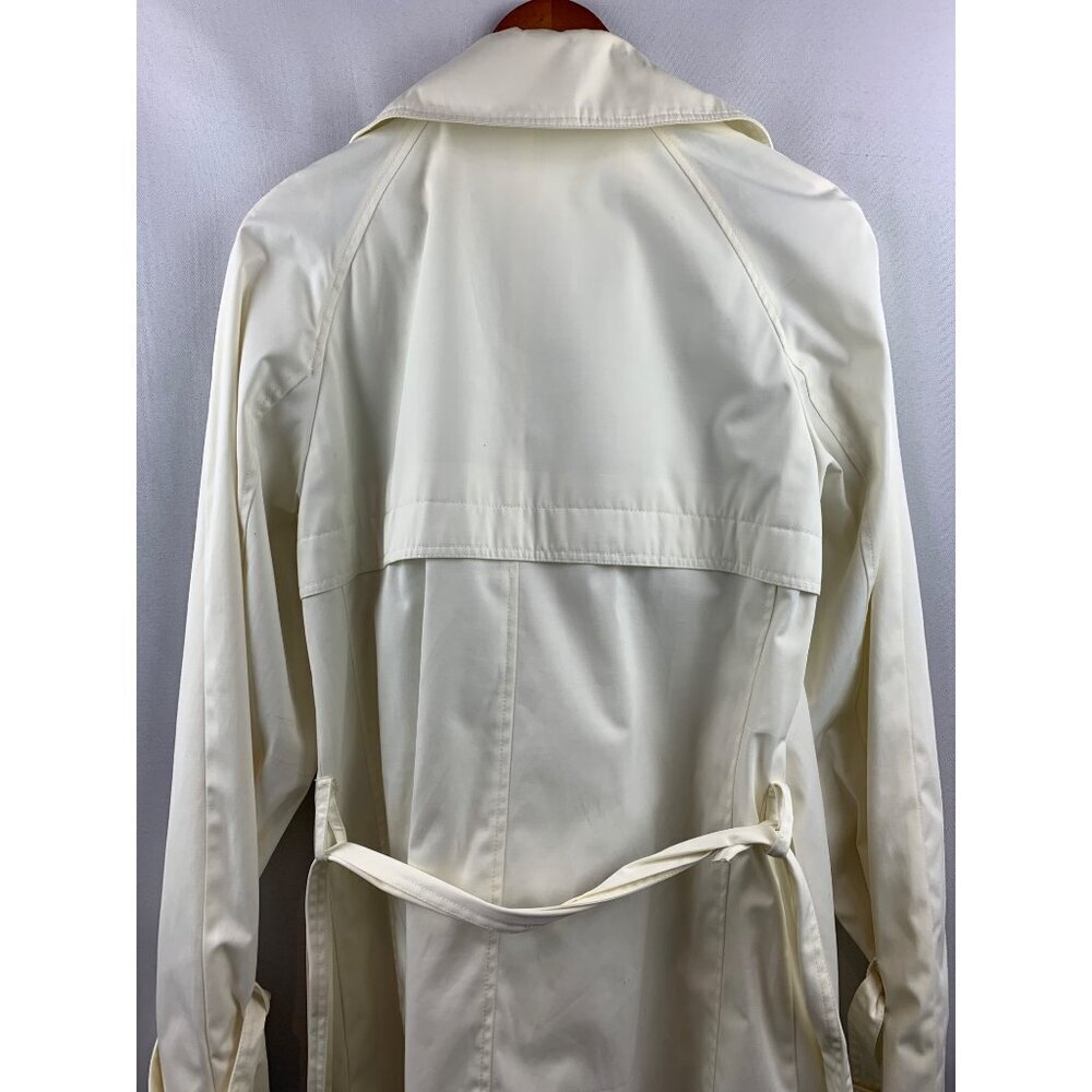 Women's London Fog Short Trench Coat White Size M - Picture 5 of 12